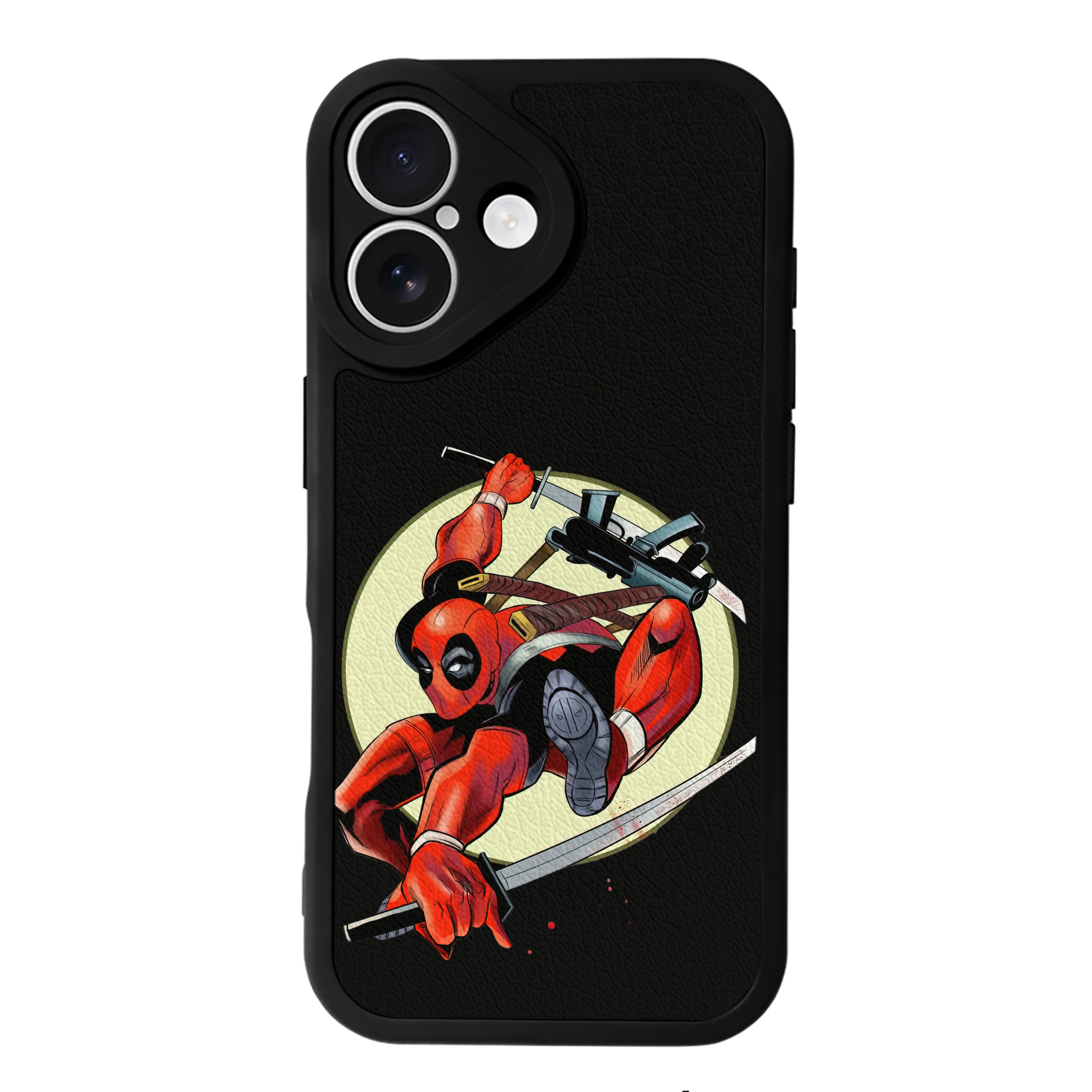 （画像用） Deadpool デッドプール 【iPhone 16シリーズ対応】シリコンスマホケース（レザー調） 材質：シリコン